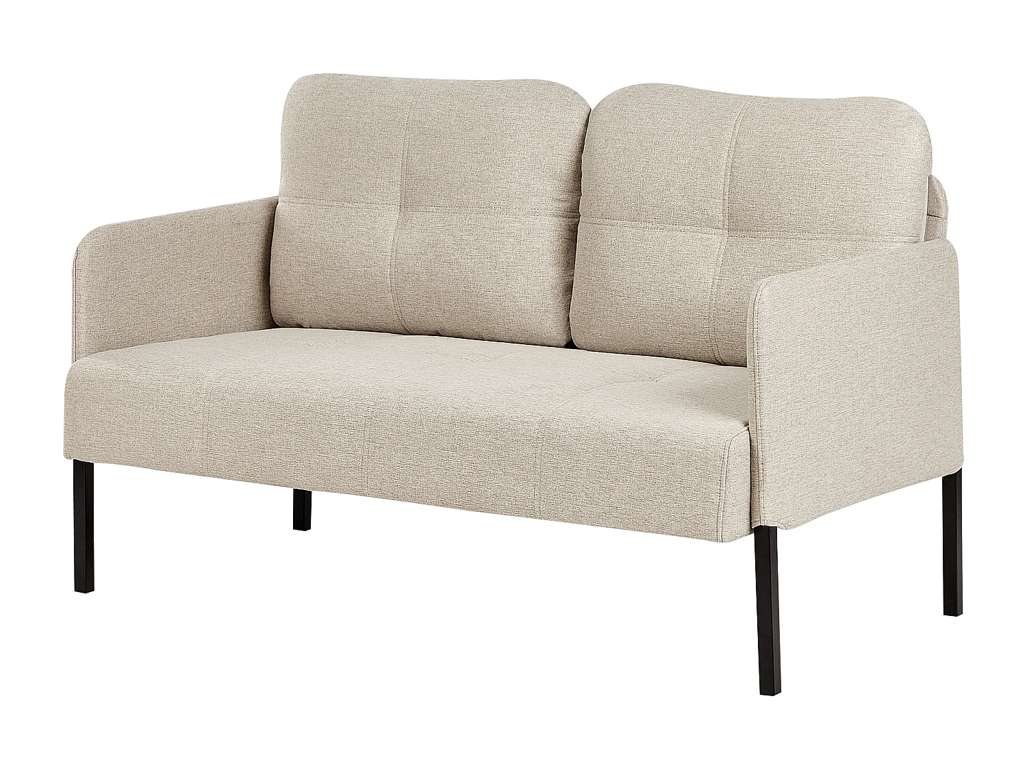 Banco estofado LAHTI Tecido Creme claro 2 lugares