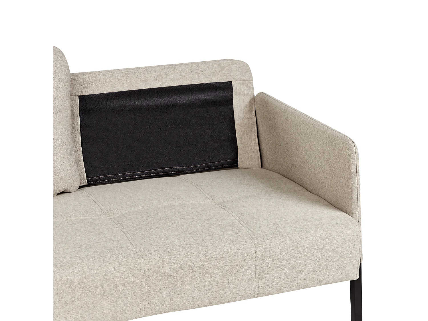 Banco estofado LAHTI Tecido Creme claro 2 lugares