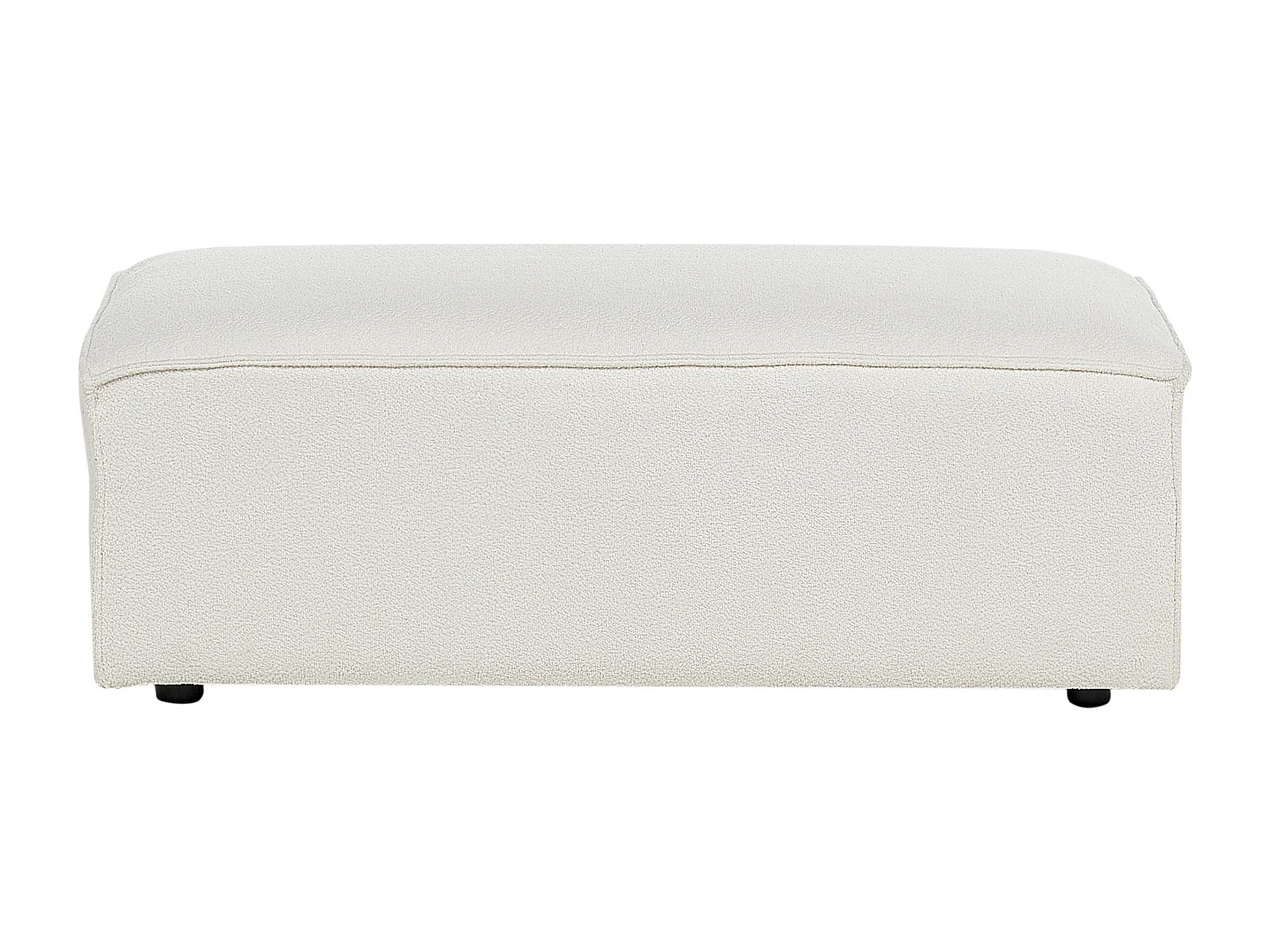 Canapé d'angle modulable HELLNAR Bouclé Blanc cassé avec ottoman 2 places Côté gauche