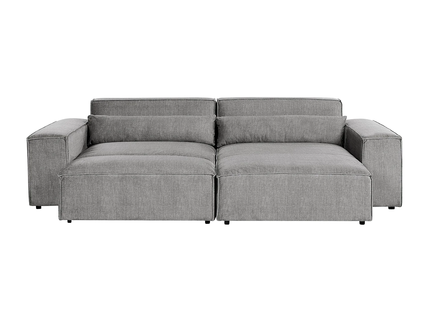 Sofá de canto modular HELLNAR Tecido Cinzento com repousa-pés 2 lugares à esquerda