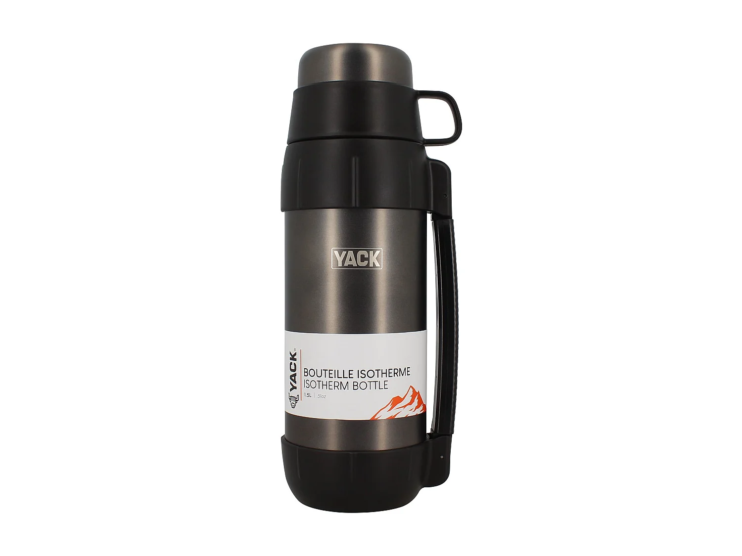 Yack - Bouteille Isotherme Yack 1.5l En Acier Inoxydable Noir