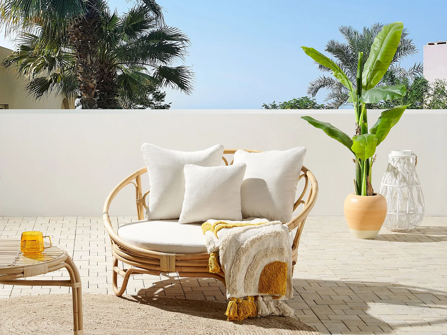 Lit de jardin ROSSANO Rotin Naturel