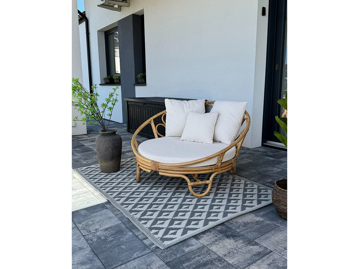 Lit de jardin ROSSANO Rotin Naturel