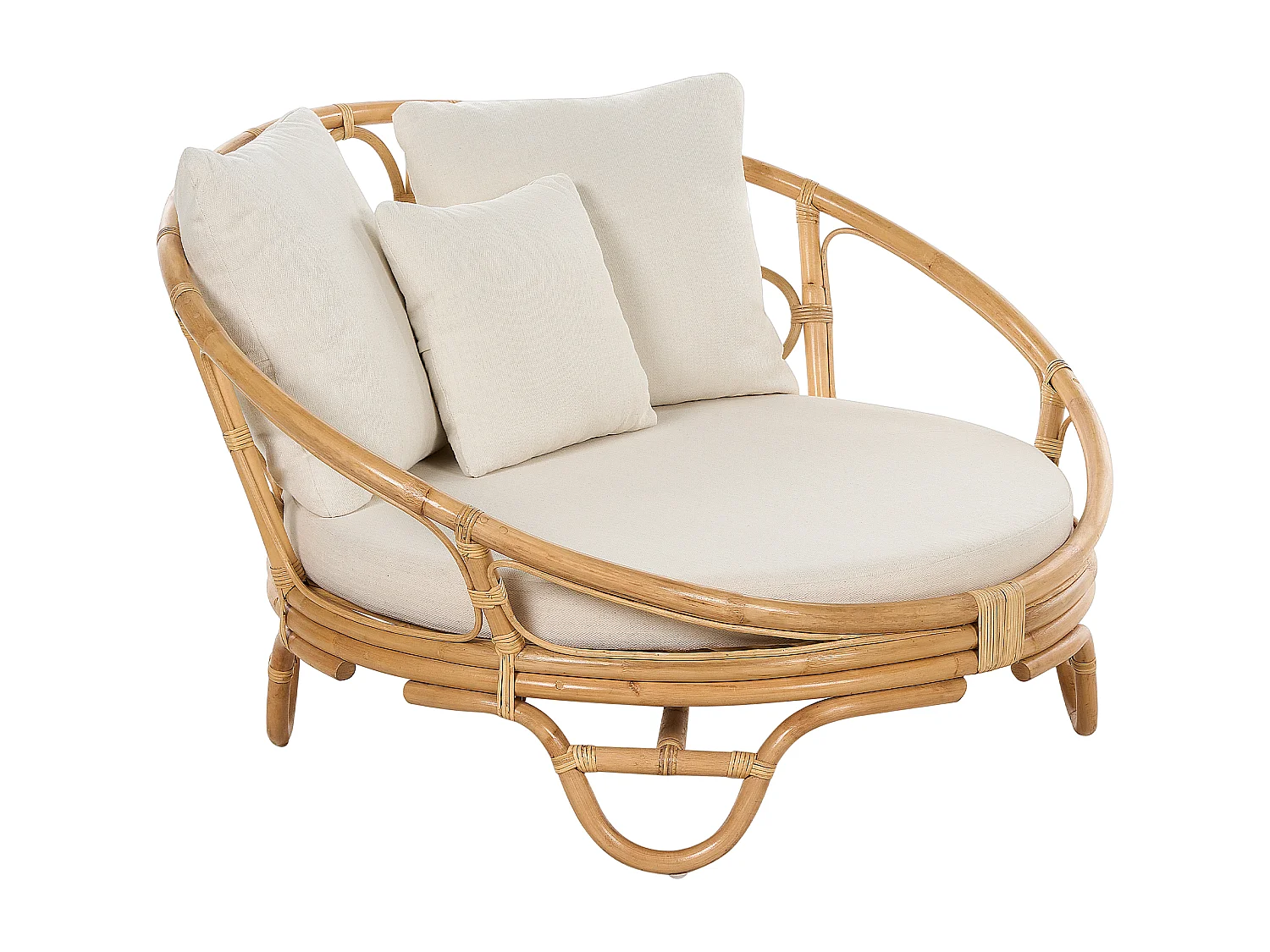 Lot de 2 lits de jardin ROSSANO Rotin Naturel