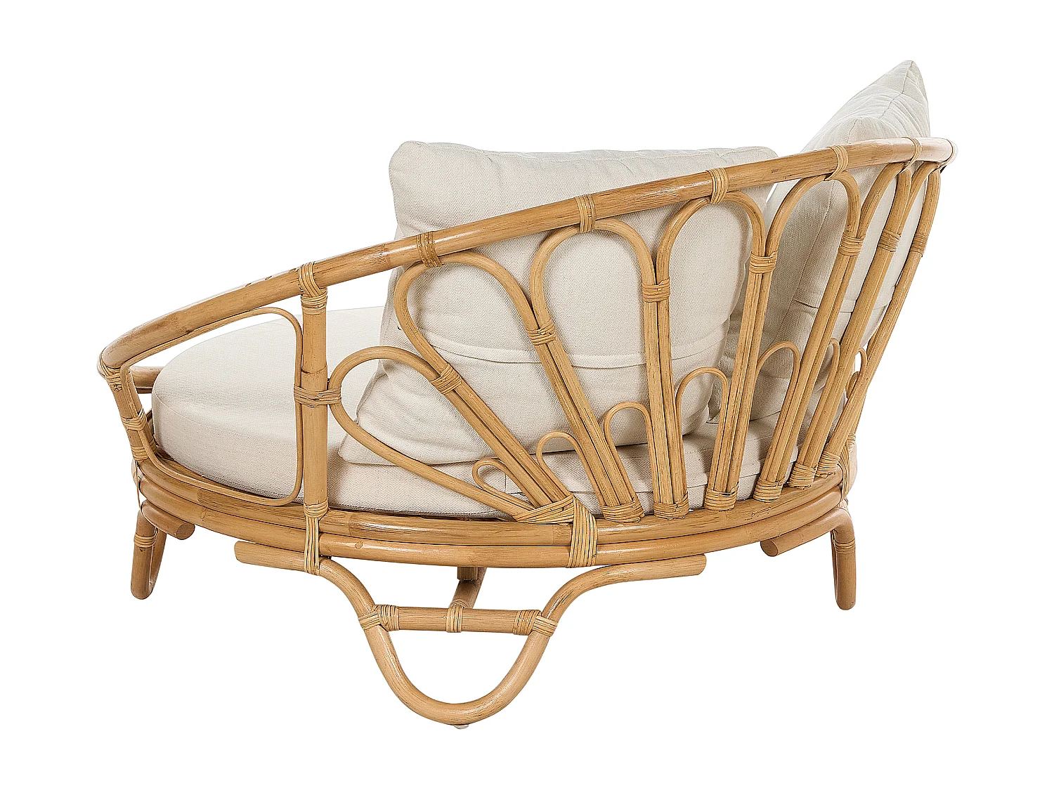 Lot de 2 lits de jardin ROSSANO Rotin Naturel