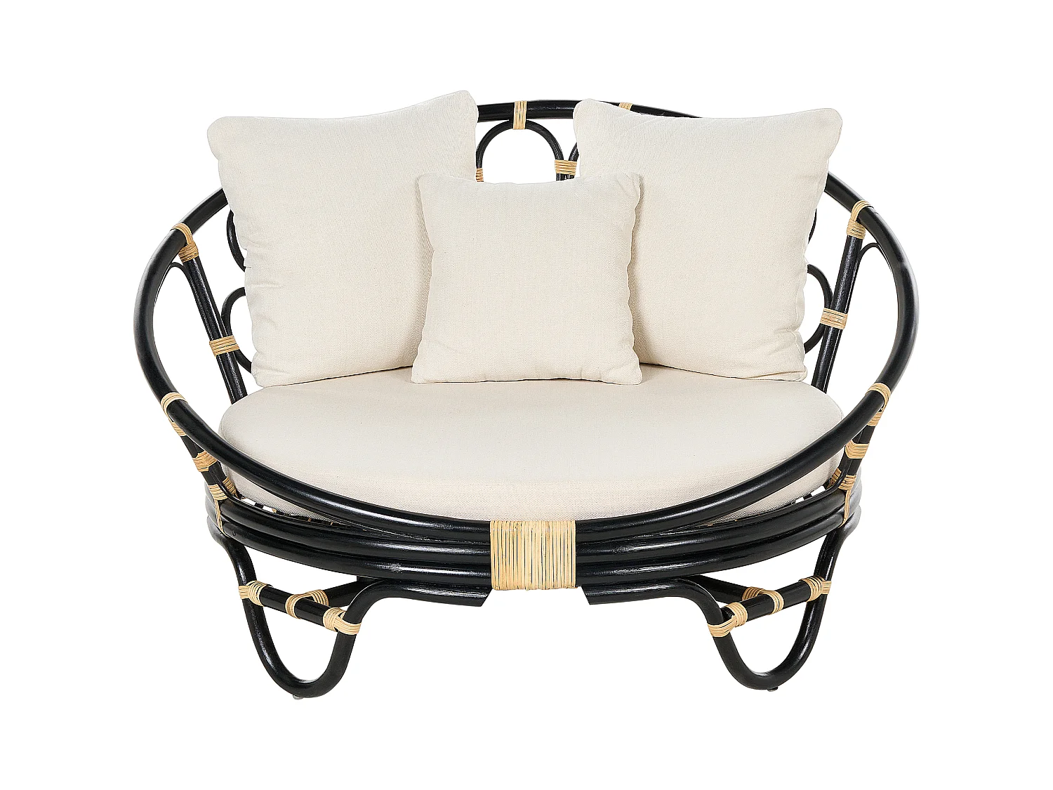 Zestaw 2 łóżek ogrodowych ROSSANO Rattan Czarny