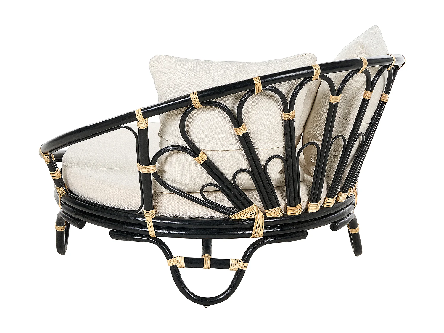 Lot de 2 lits de jardin ROSSANO Rotin Noir