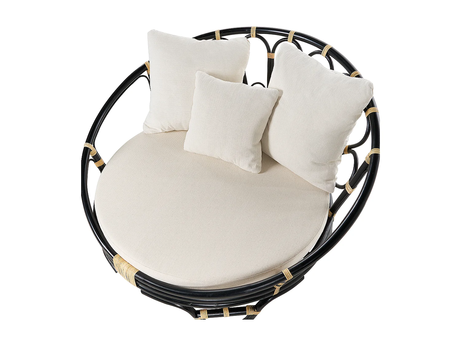 Lot de 2 lits de jardin ROSSANO Rotin Noir