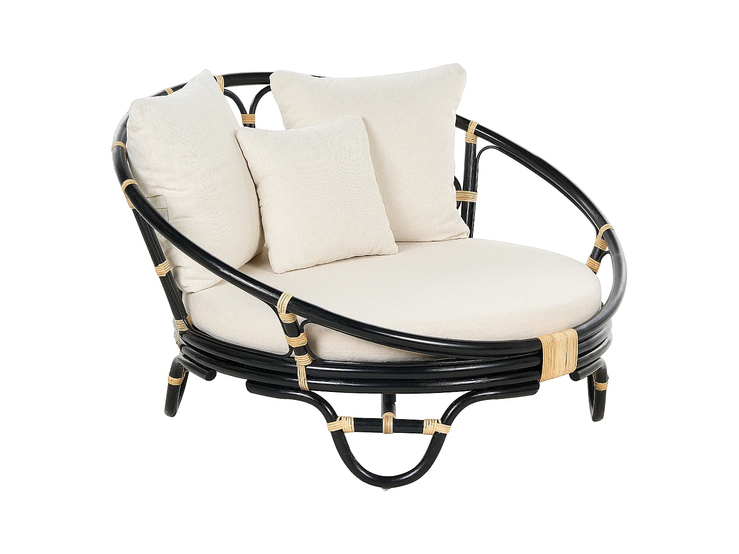 Łóżko ogrodowe ROSSANO Rattan Czarny