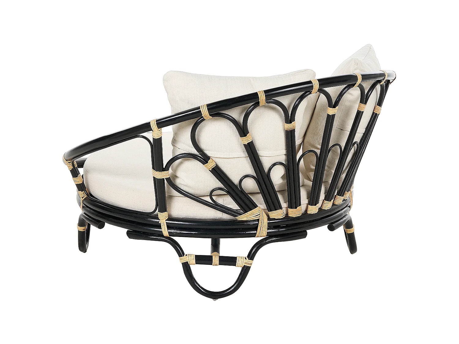 Lit de jardin ROSSANO Rotin Noir