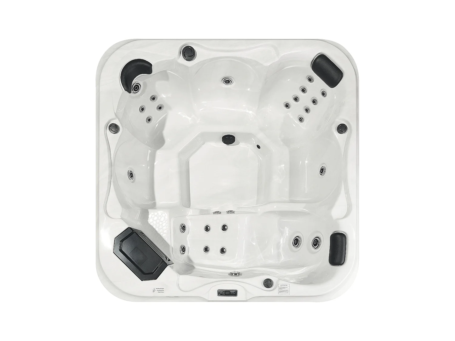 Großer Outdoor Spa Whirlpool weiß Massage / LED 210x210 cm freistehend Tularosa