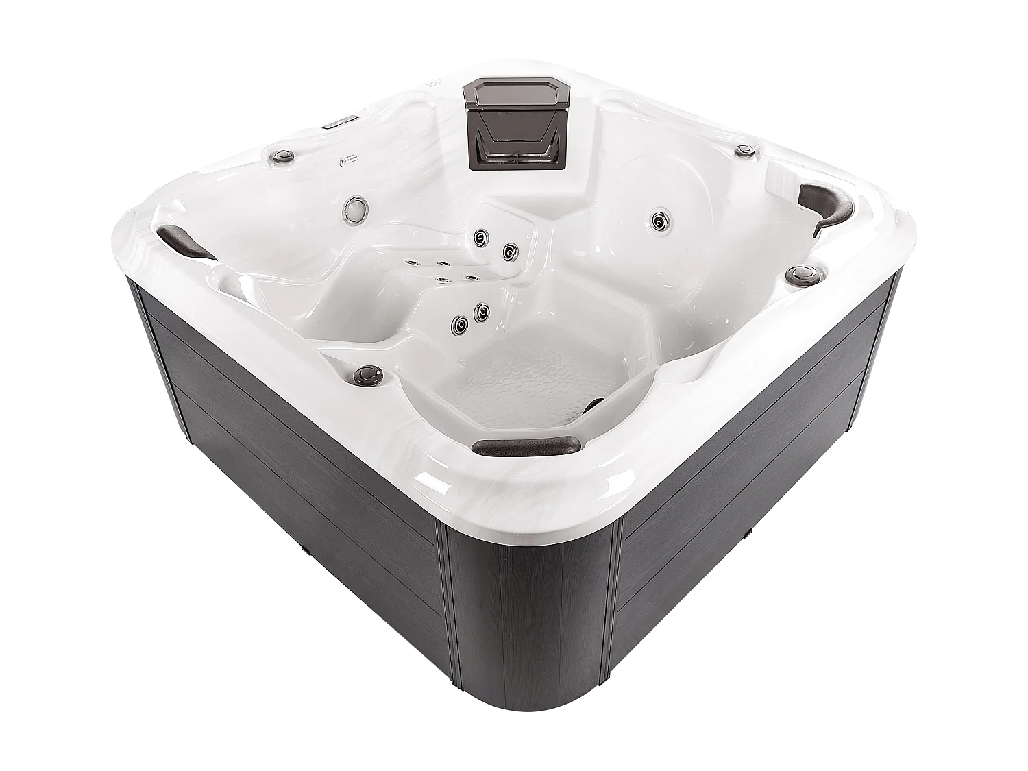 Großer Outdoor Spa Whirlpool weiß Massage / LED 210x210 cm freistehend Tularosa