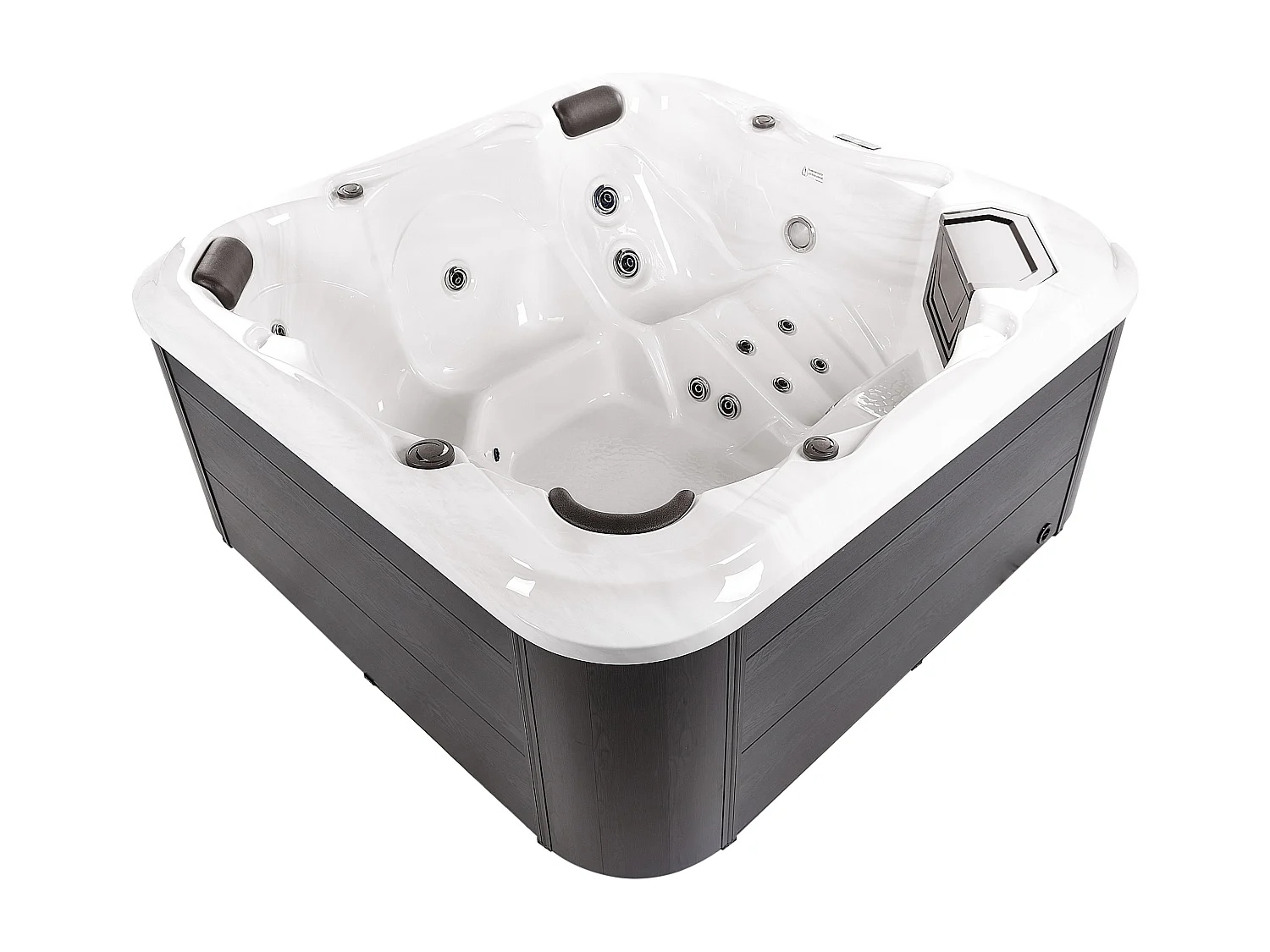 Großer Outdoor Spa Whirlpool weiß Massage / LED 210x210 cm freistehend Tularosa