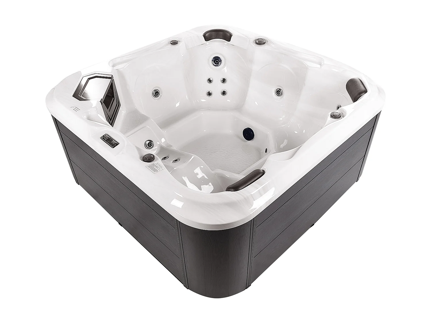 Großer Outdoor Spa Whirlpool weiß Massage / LED 210x210 cm freistehend Tularosa