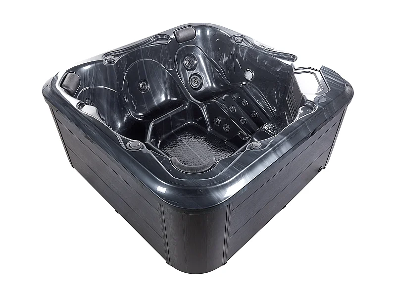 Großer Outdoor Spa Whirlpool grau Massage / LED 210x210 cm freistehend Tularosa