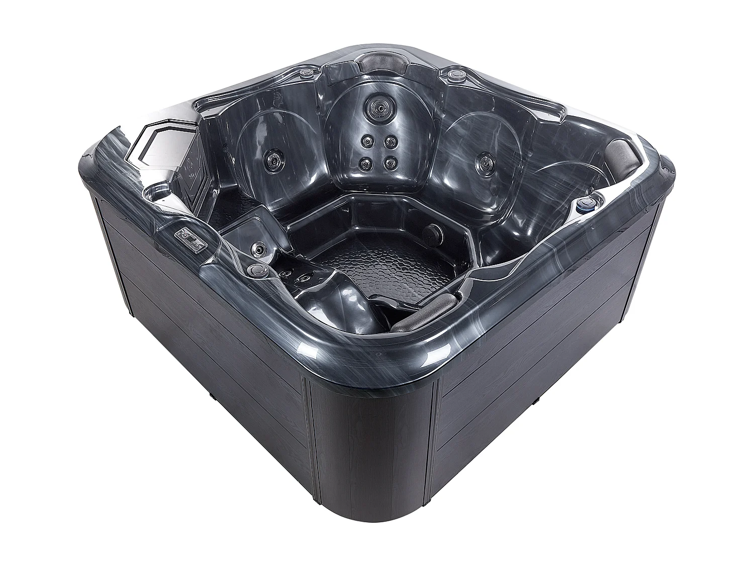 Spa d'extérieur avec LED TULAROSA Gris graphite