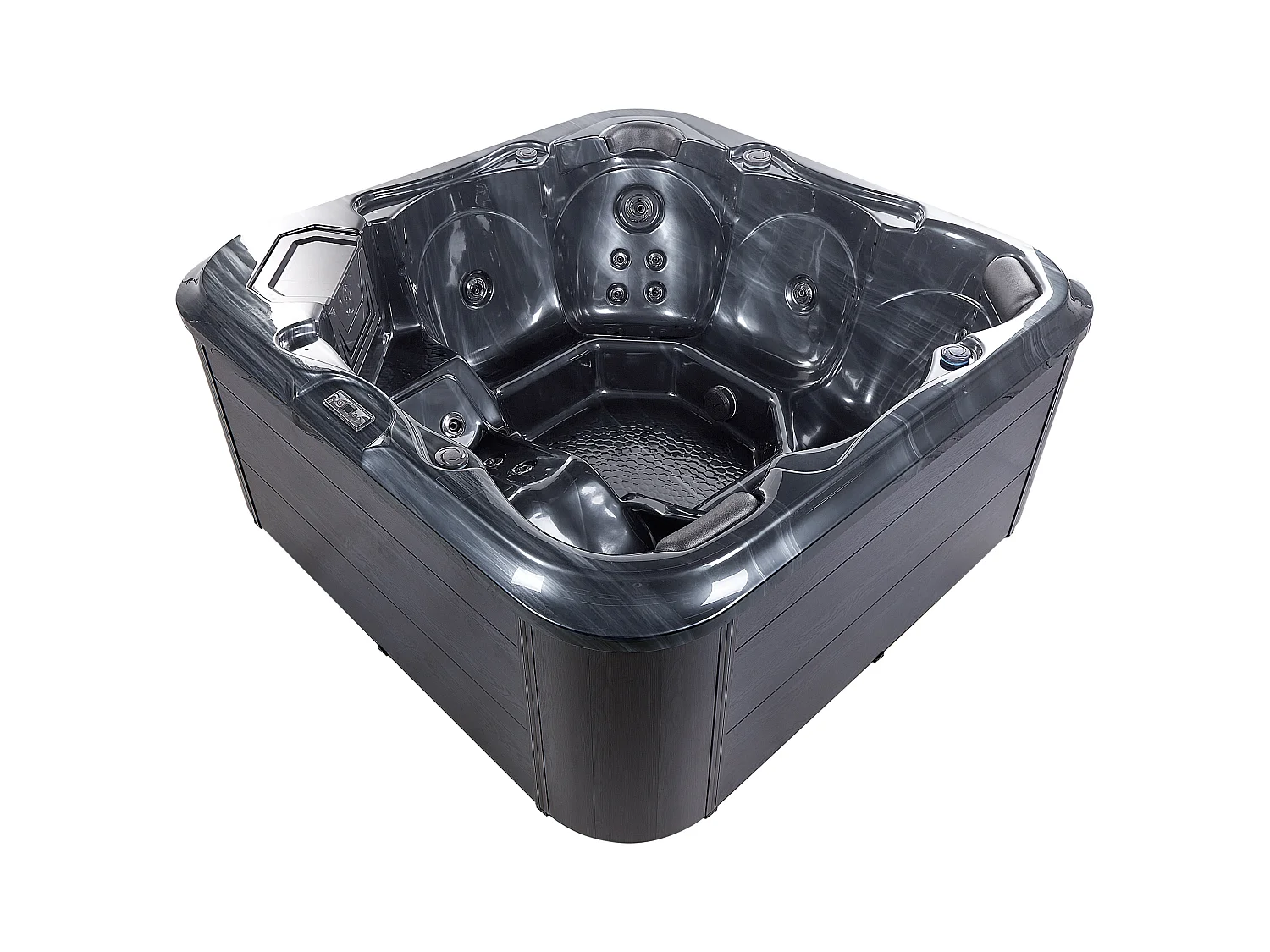 Outdoor hottub met LED TULAROSA Grafietgrijs