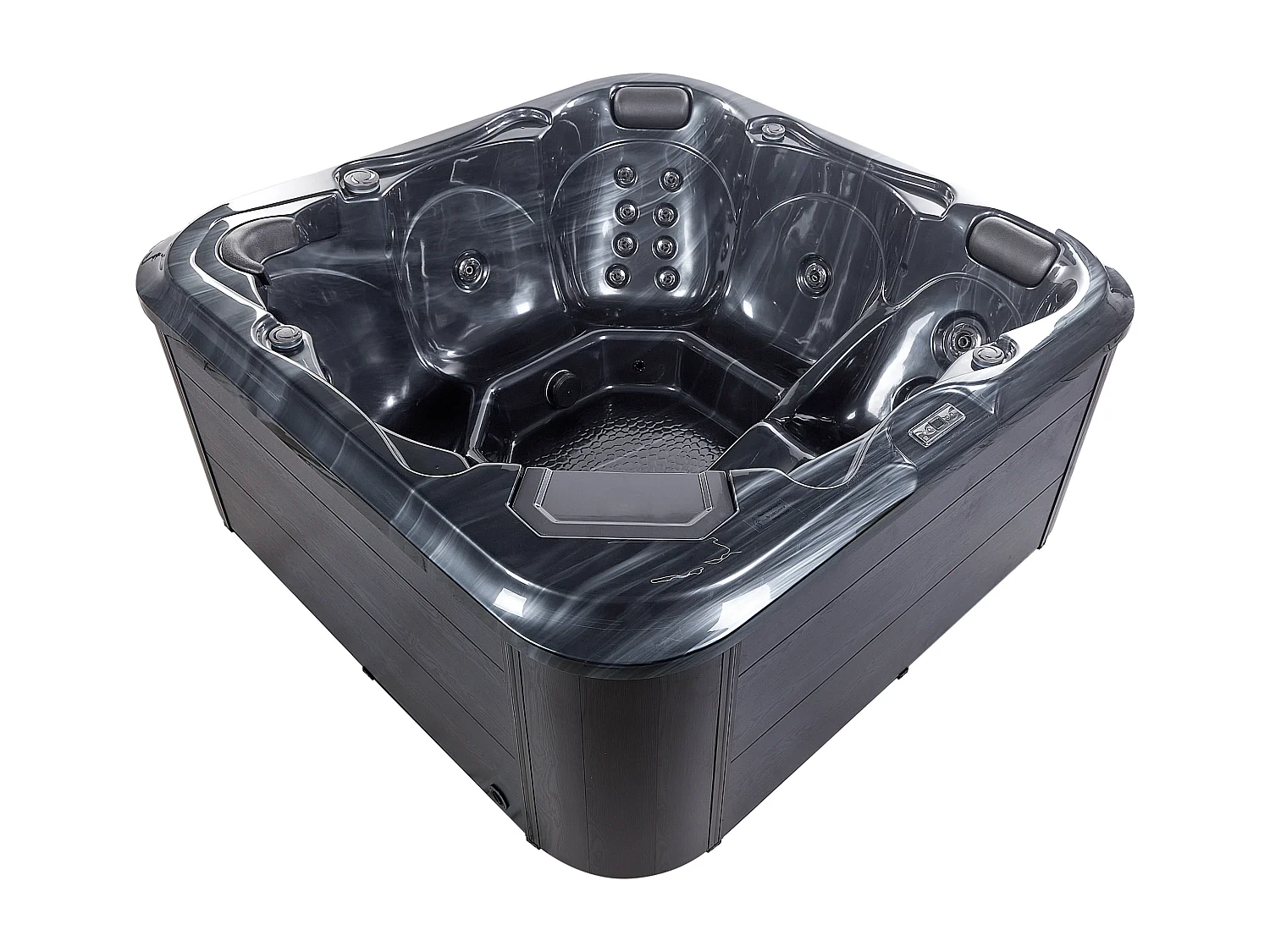 Spa d'extérieur avec LED TULAROSA Gris graphite