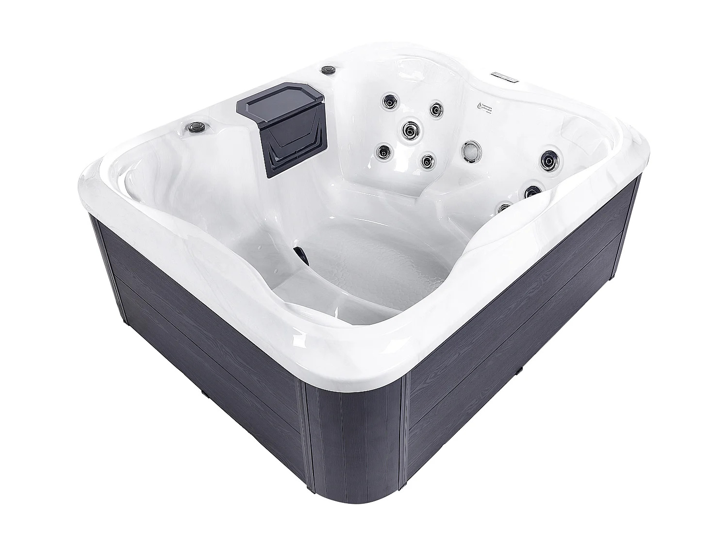 Luxus Outdoor Whirlpool Spa für 4 Personen mit LED Regenschutz weiß Arcelia