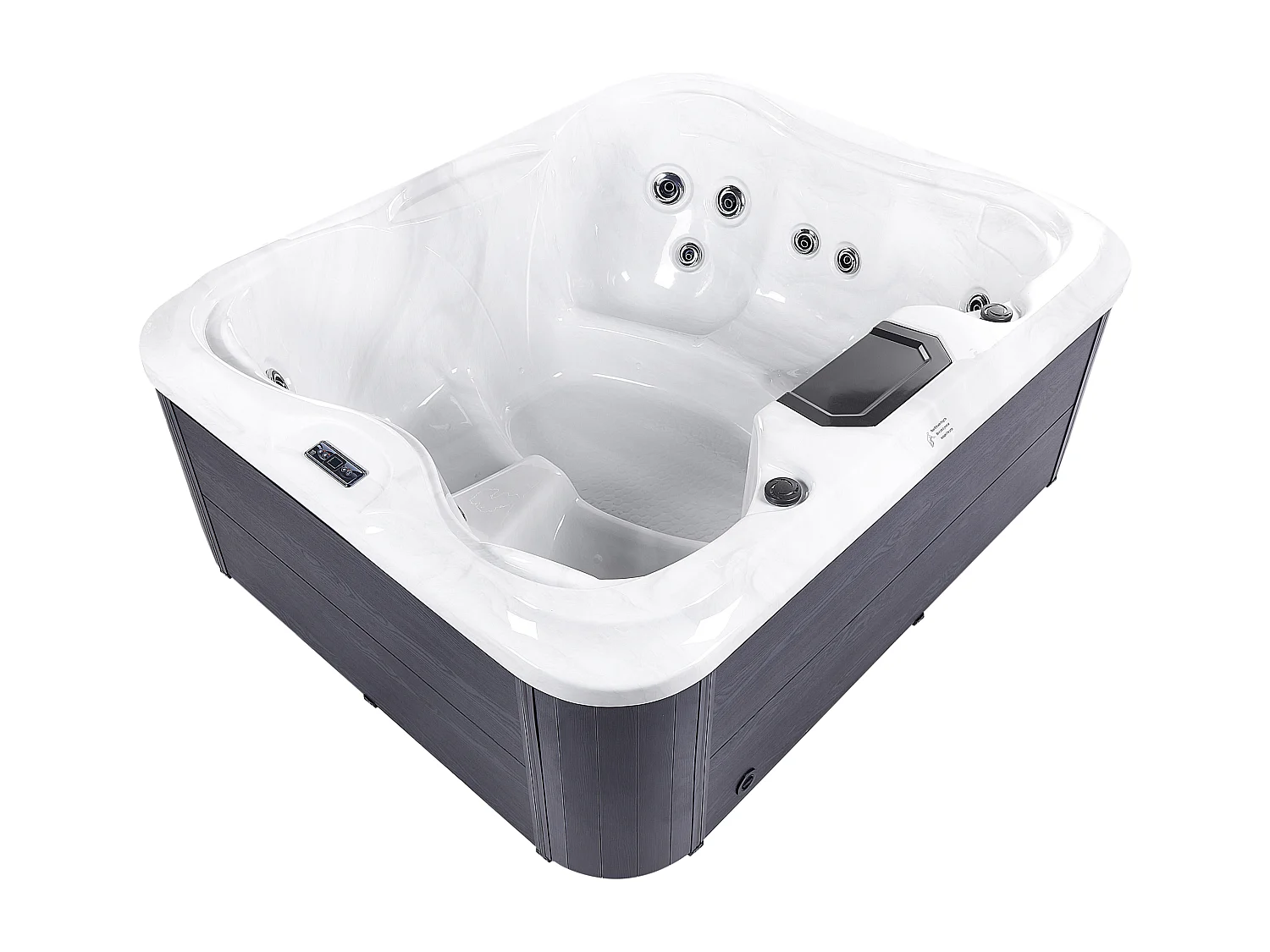 Luxus Outdoor Whirlpool Spa für 4 Personen mit LED Regenschutz weiß Arcelia