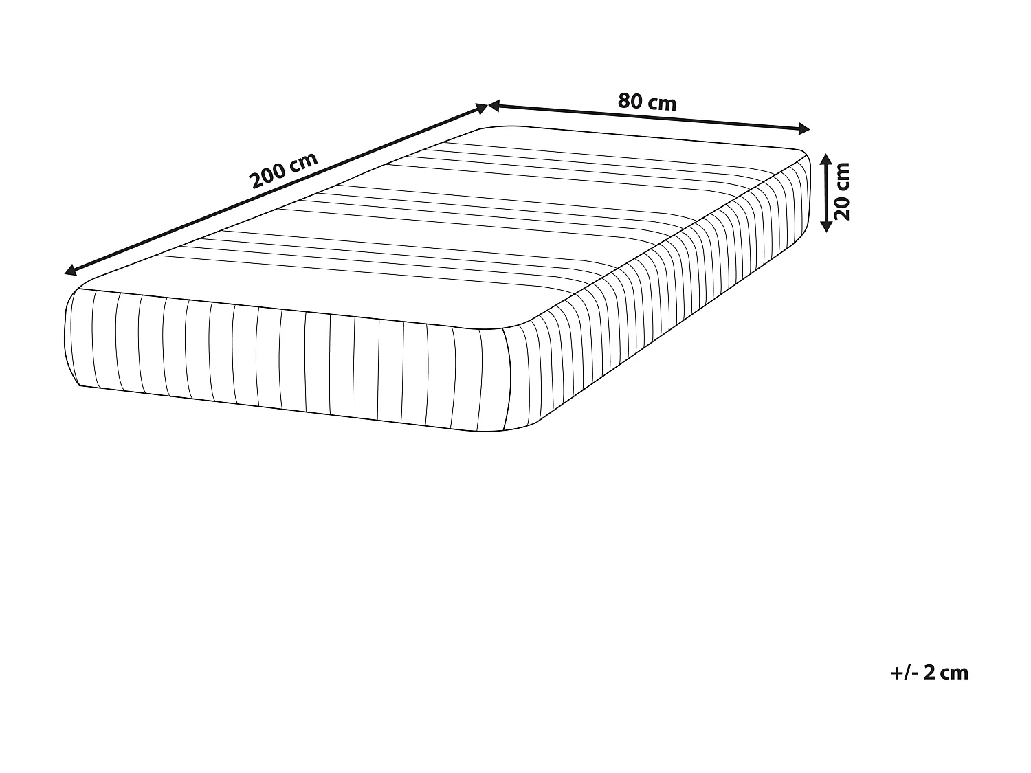 Matelas en mousse à mémoire de forme en gel HAPPINESS H2/3 Moyen 80 x 200 cm