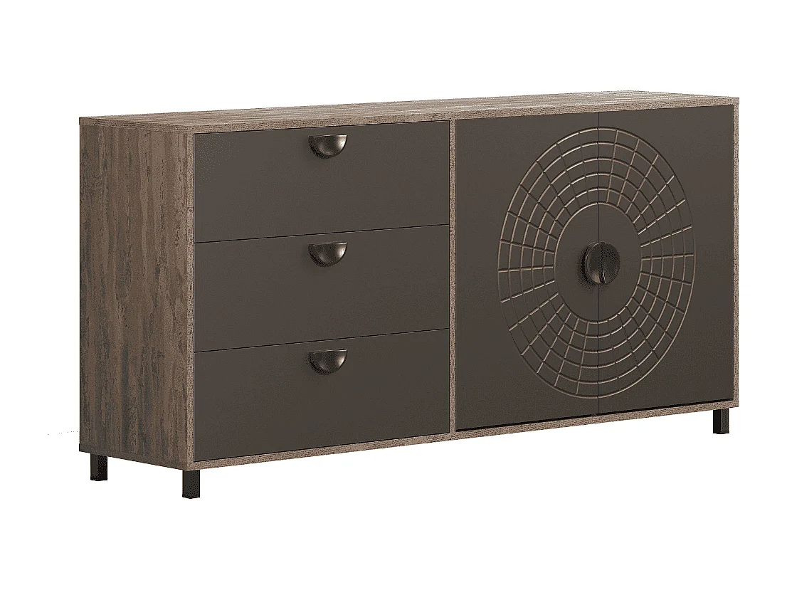 Buffet 2 portes, 3 tiroirs L176 cm - FUSION