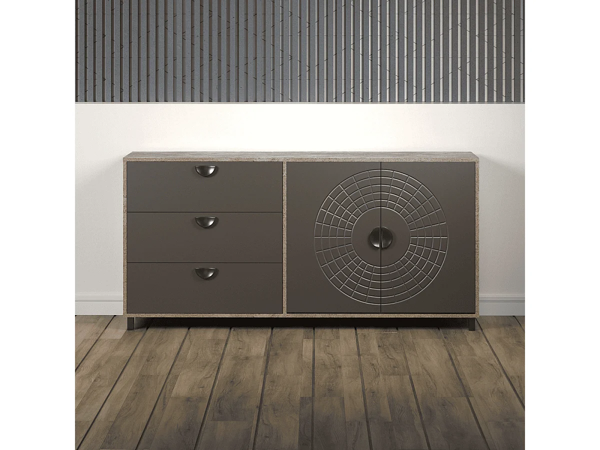 Buffet 2 portes, 3 tiroirs L176 cm - FUSION