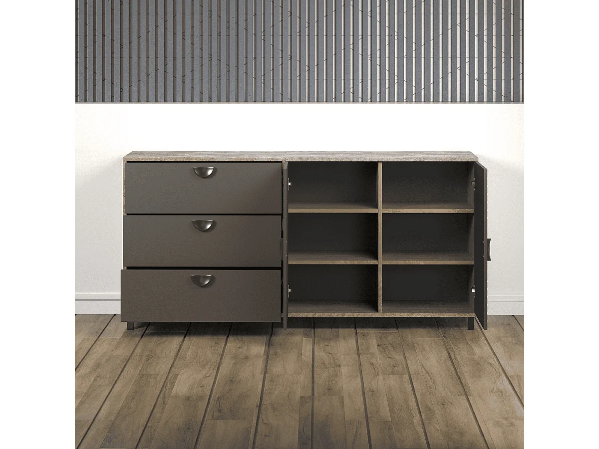 Buffet 2 portes, 3 tiroirs L176 cm - FUSION