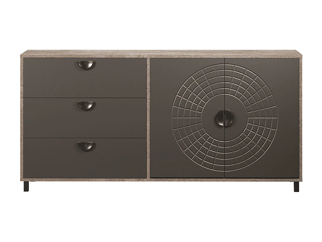 Buffet 2 portes, 3 tiroirs L176 cm - FUSION