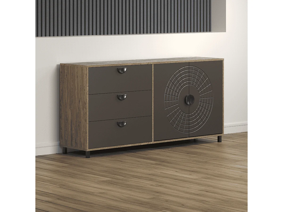 Buffet 2 portes, 3 tiroirs L176 cm - FUSION