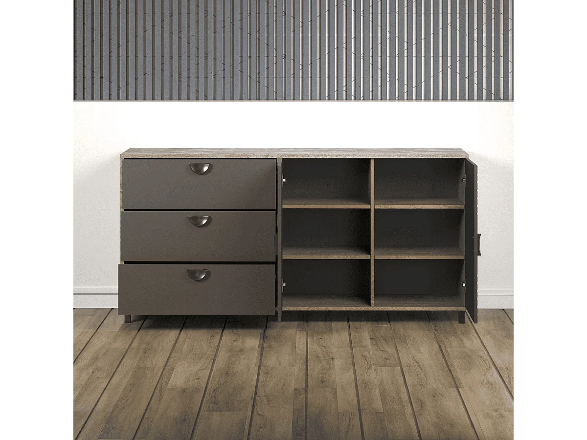 Buffet 2 portes, 3 tiroirs L176 cm - FUSION