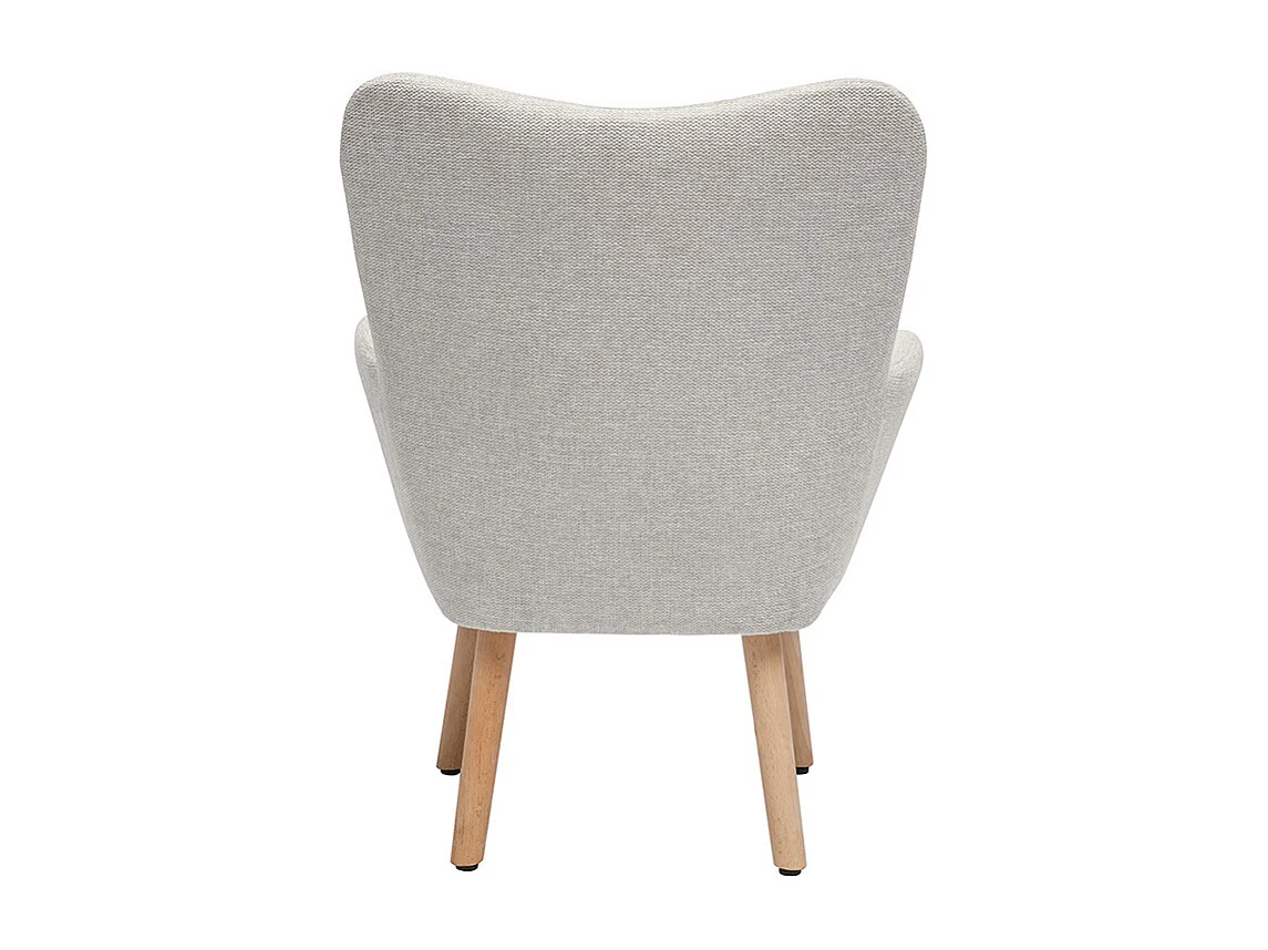 Sillón infantil escandinavo de tela efecto terciopelo beige y madera clara BABY BRISTOL