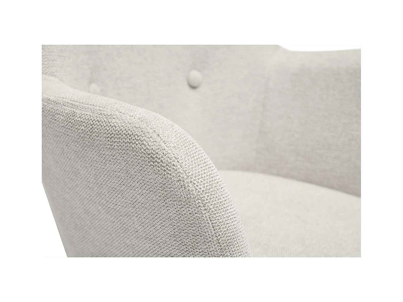 Sillón infantil escandinavo de tela efecto terciopelo beige y madera clara BABY BRISTOL