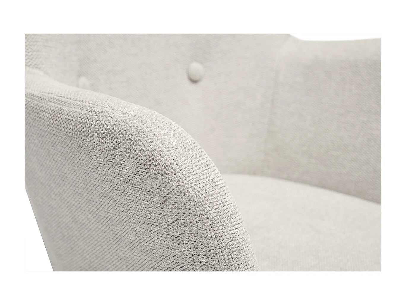 Sillón infantil escandinavo de tela efecto terciopelo beige y madera clara BABY BRISTOL