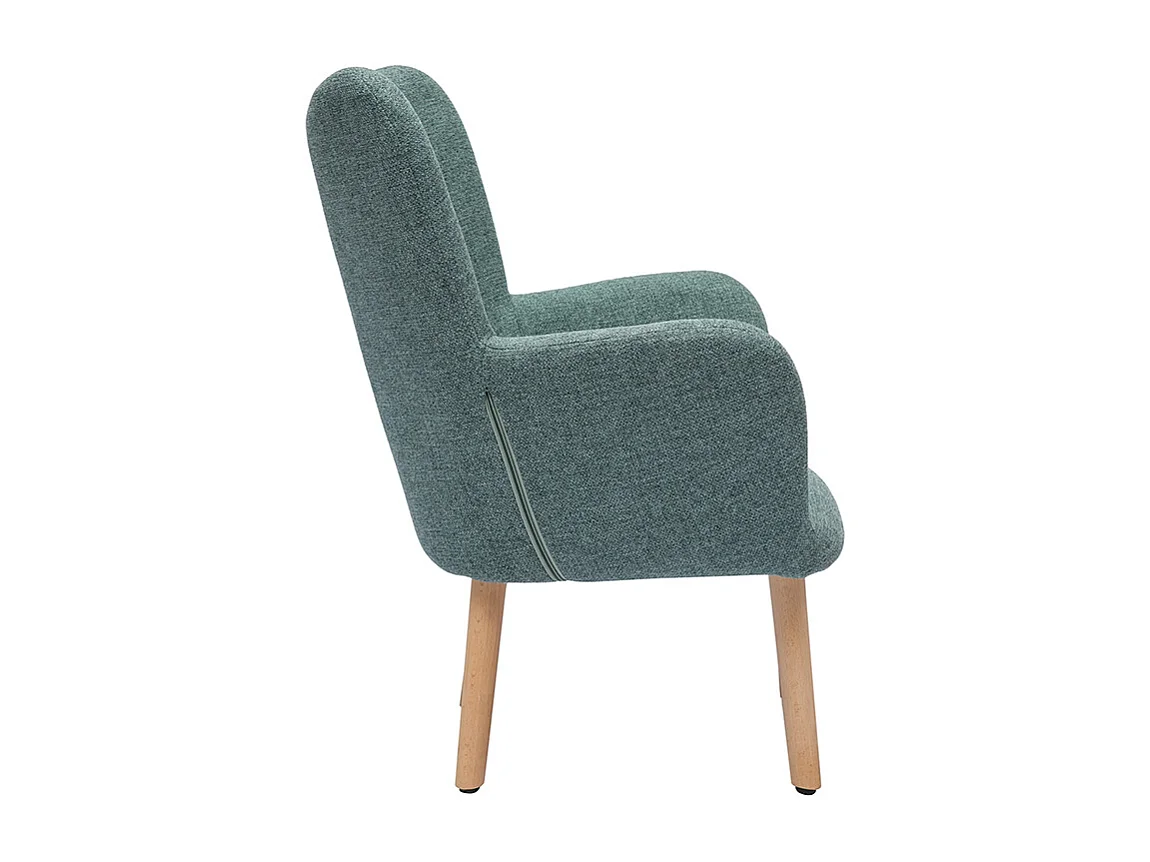 Fauteuil enfant scandinave en tissu vert de gris et bois clair BABY BRISTOL