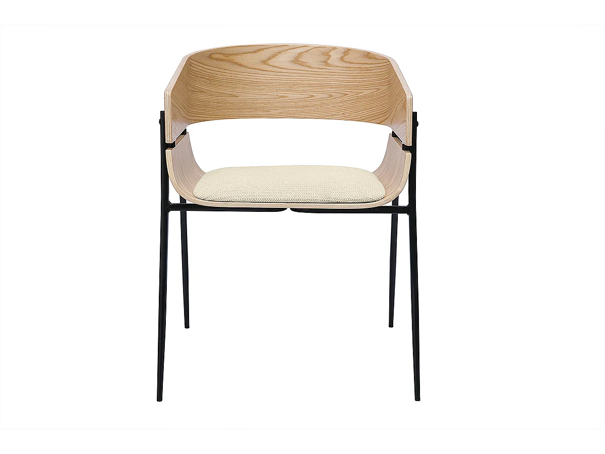 Silla de diseño negra y madera oscura WESS