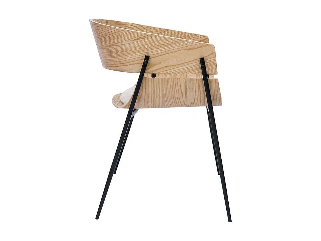 Design-Stuhl schwarz mit dunklem Holz WESS