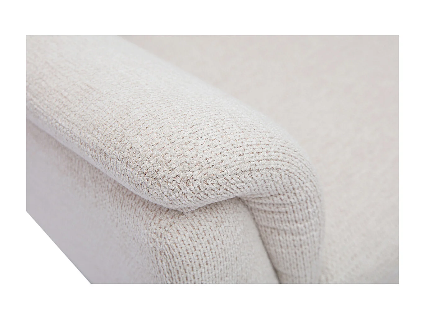 Sillón giratorio de tela chenilla beige y metal negro JONAH