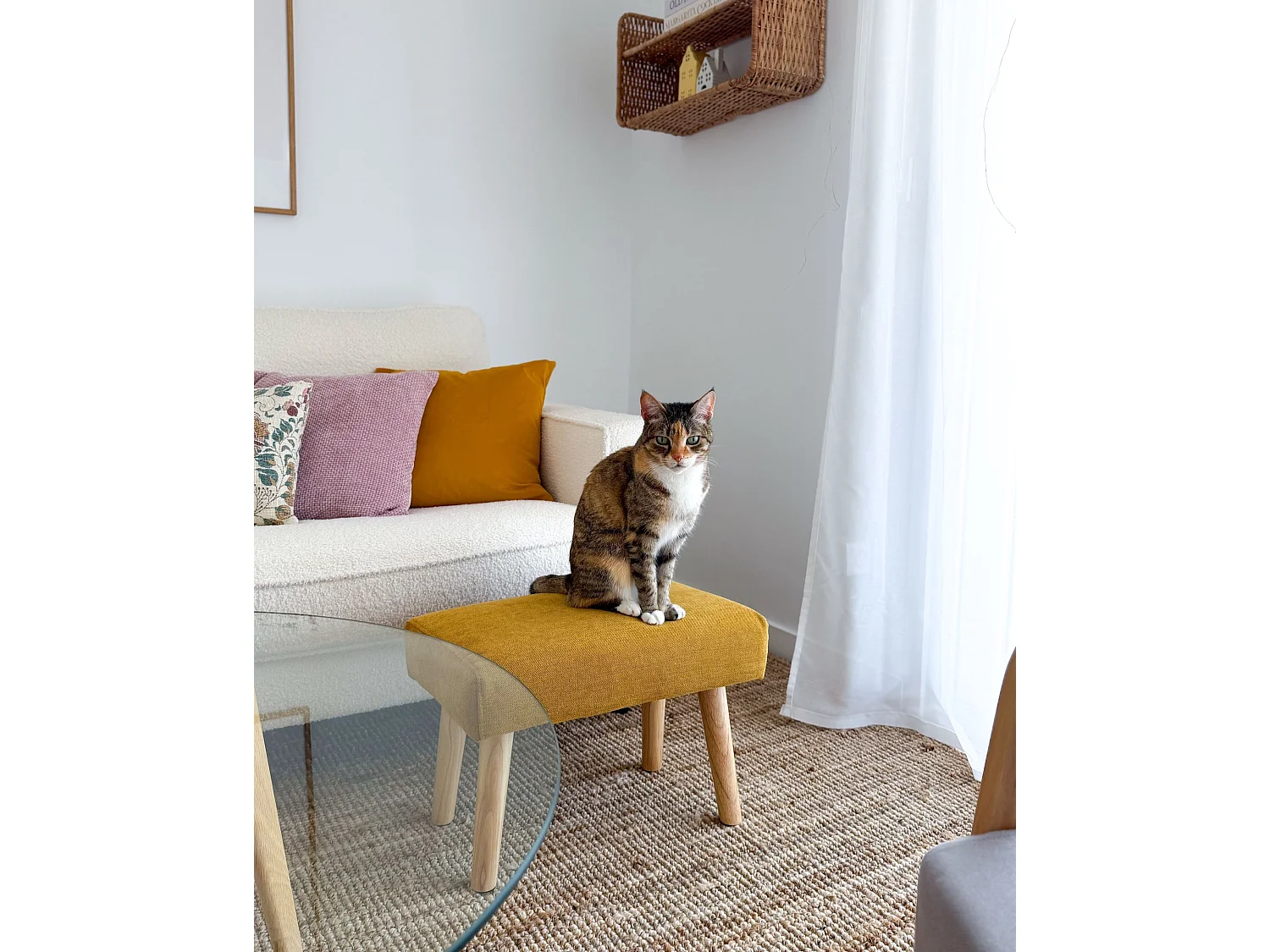 Hocker TAKOMA II Stoff Gelb