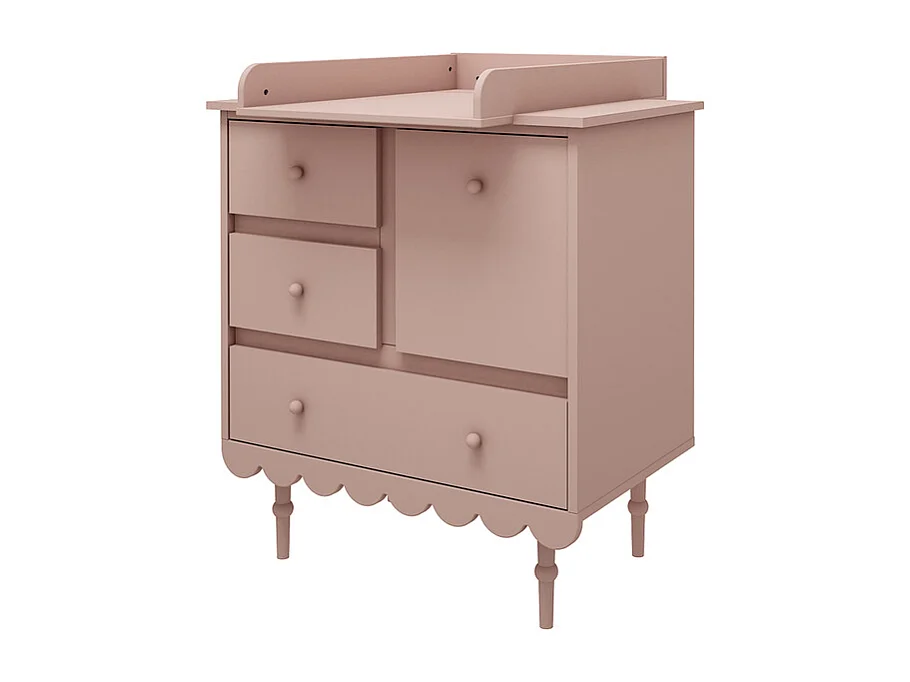 Commode 3 tiroirs 1 porte Babushka Rose