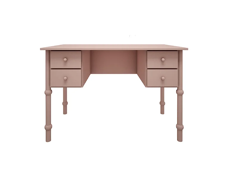 Wood Luck Babushka Pink 4-drawer desk