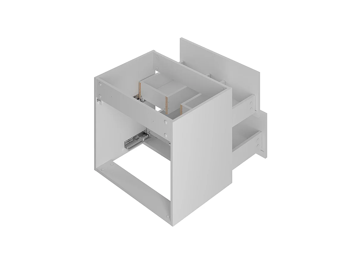 Meuble double vasque 140cm 2 niches Teren Blanc