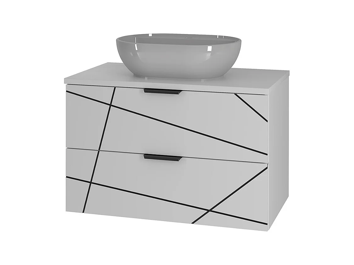 Mueble lavabo individual 80cm Teren Blanco