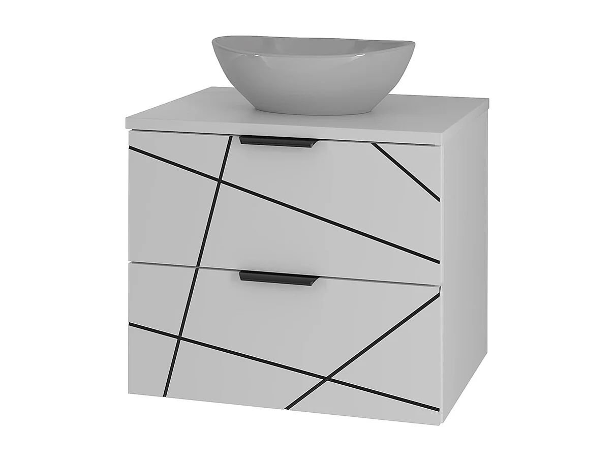 Meuble simple vasque 60cm Teren Blanc