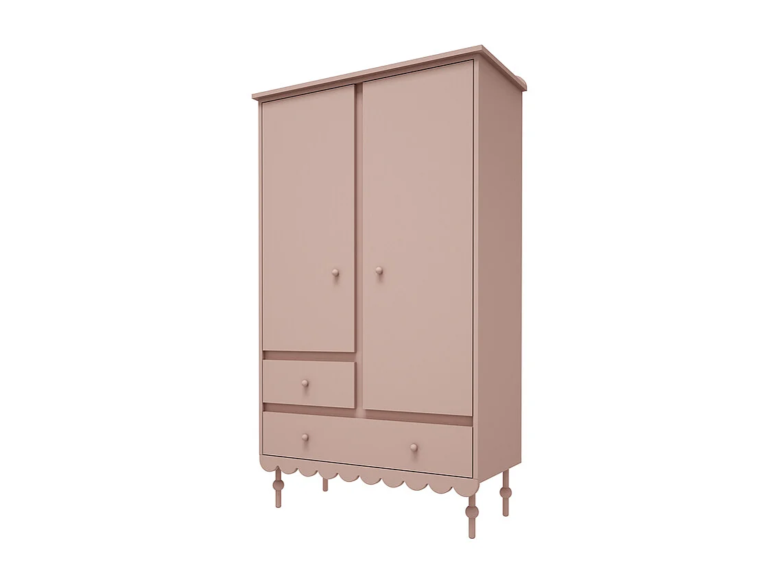 Armoire 2 portes 2 tiroirs Babushka Rose