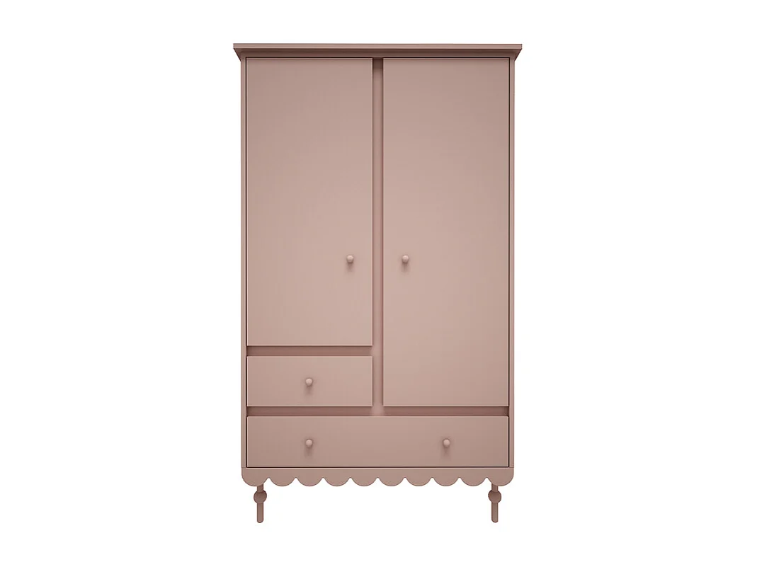 Armoire 2 portes 2 tiroirs Babushka Rose