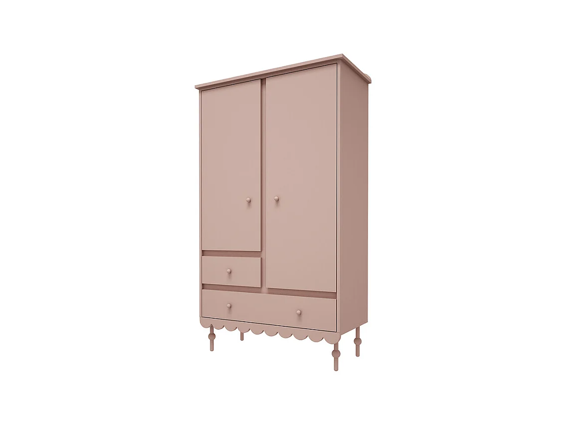 Armoire 2 portes 2 tiroirs Babushka Rose