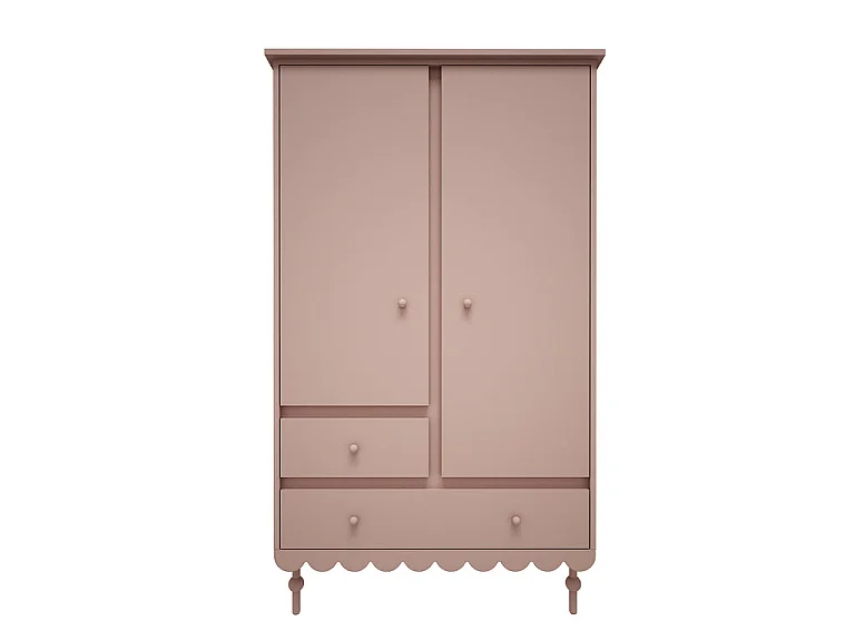 Kledingkast 2 deuren 2 laden Wood Luck Babushka Roze