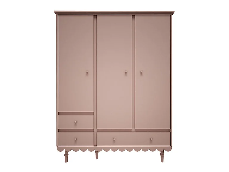 Kledingkast 3 deuren 3 laden Wood Luck Babushka Roze