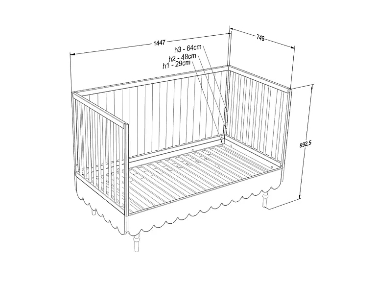Wood Luck Babushka Pink 70x140 pull-out bed and 3-drawer chest